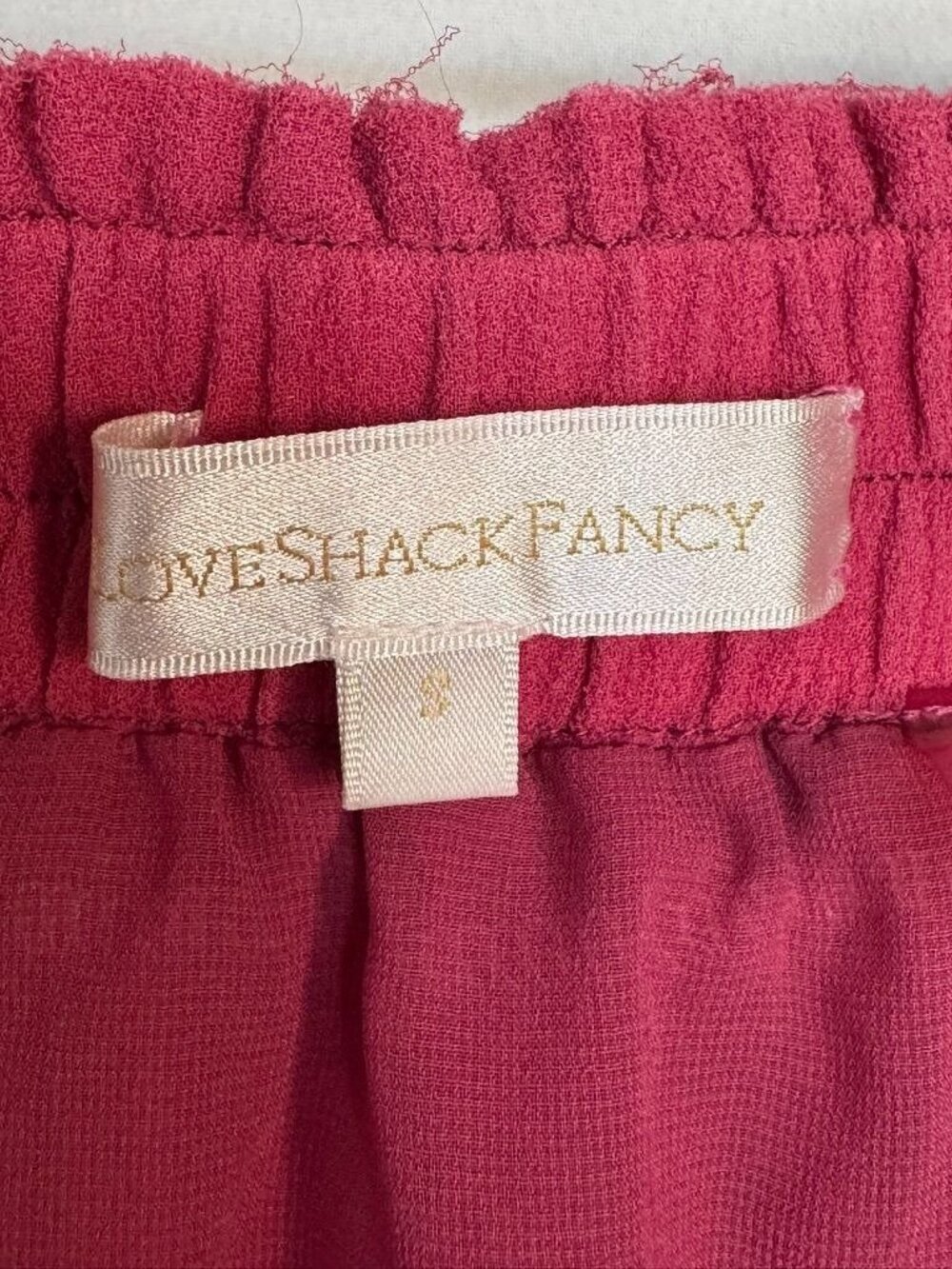 LoveShackFancy 100% Silk Pink Watermelon Ice Double Ruffle Mini Skirt Small - Picture 8 of 10